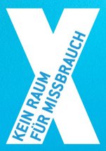 Logo "X" mit Beschreibung "Kein Raum für Missbrauch"